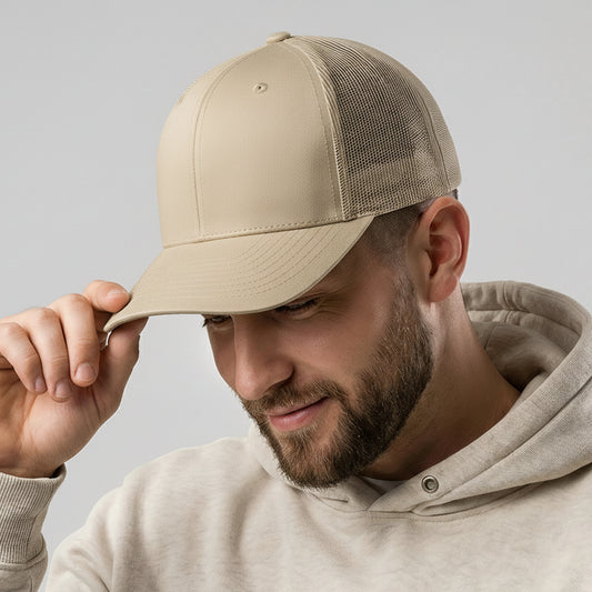 Khaki Classic 6 Panel Mesh Back