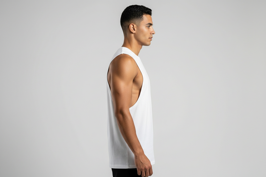 White Sleeveless Gym Muscle Tank