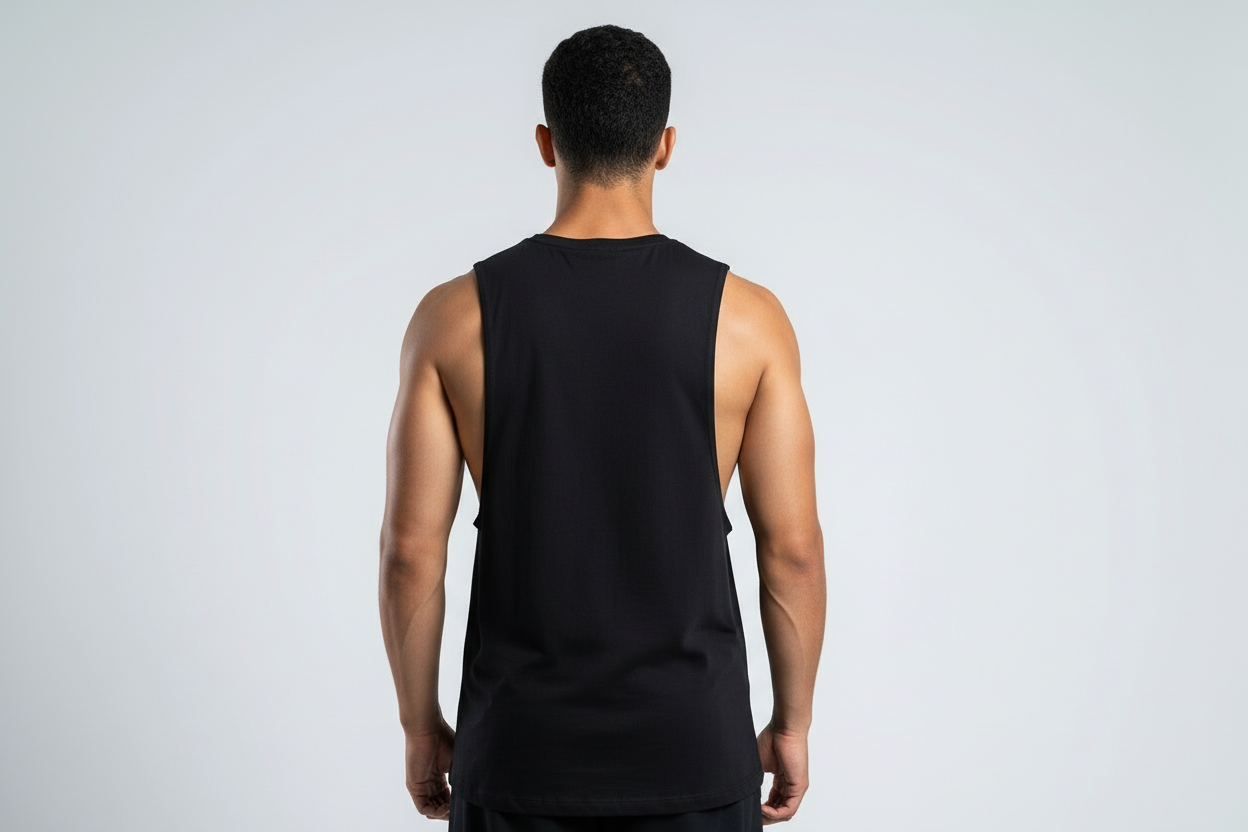 Black Sleeveless Gym Muscle Tank