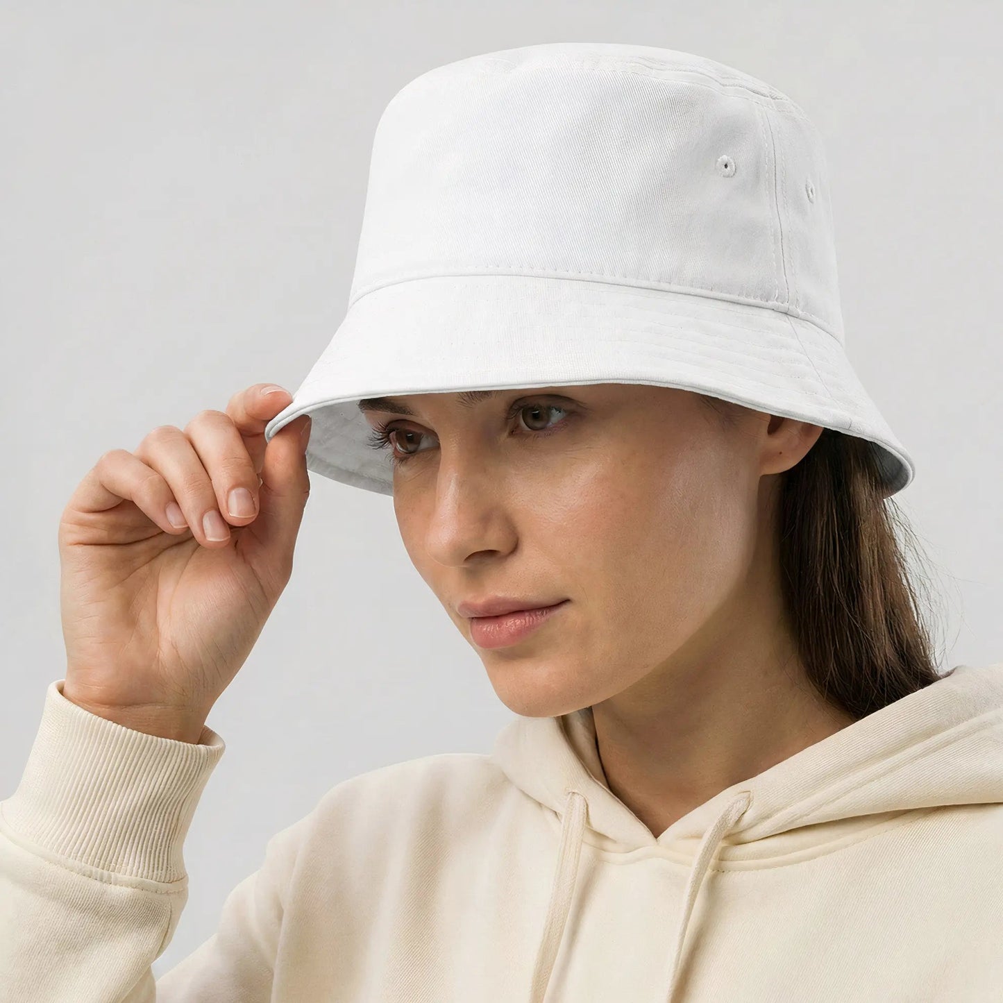 Classic White Cotton Bucket Hat