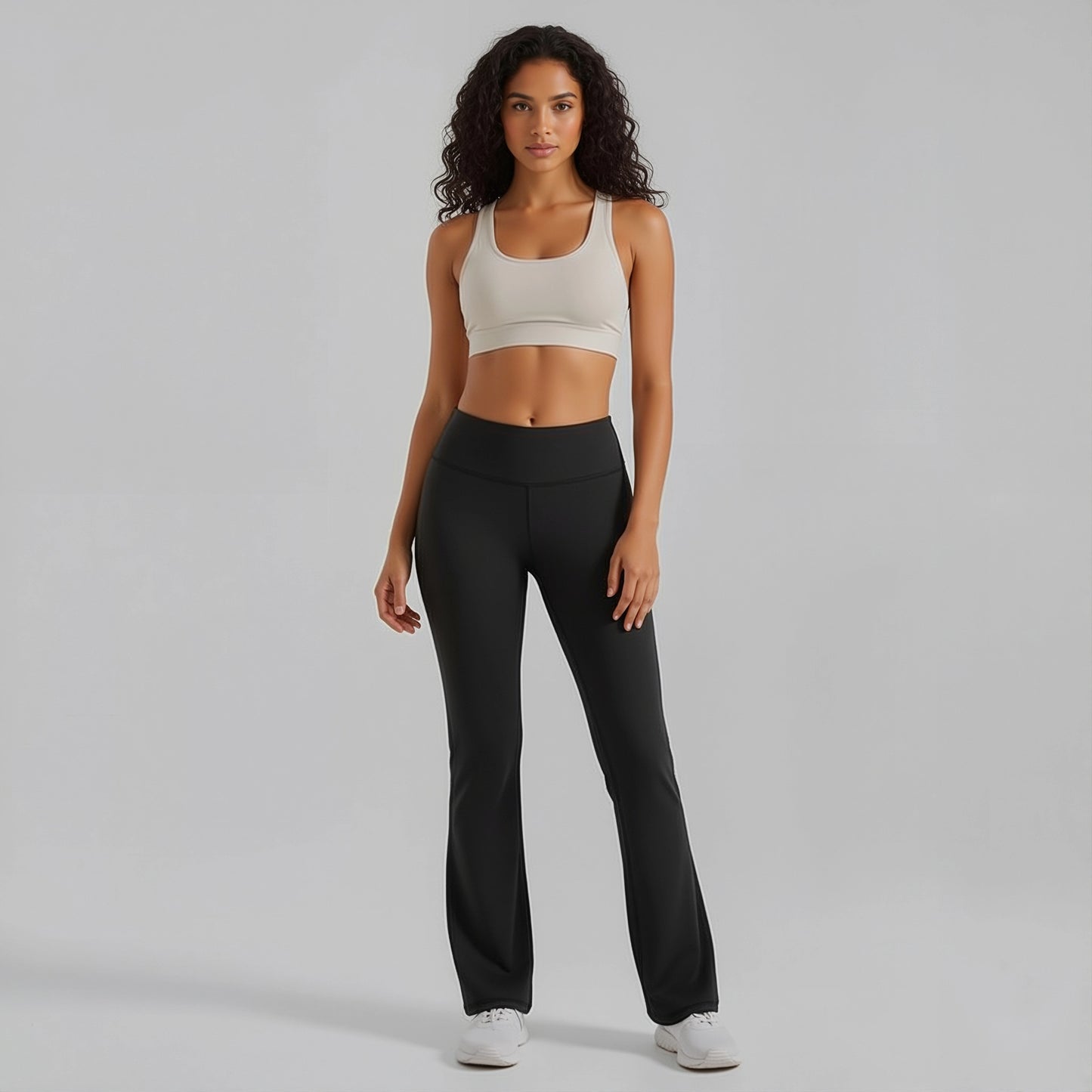 Pantalon de sport évasé taille haute