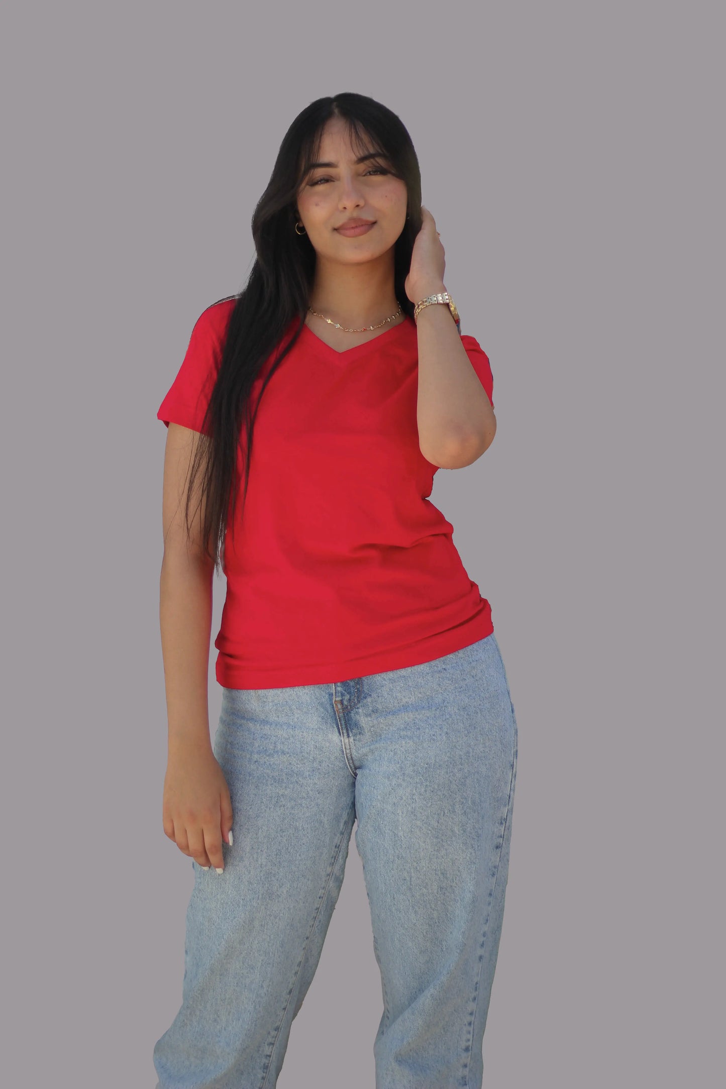 Women v-neck t-shirt