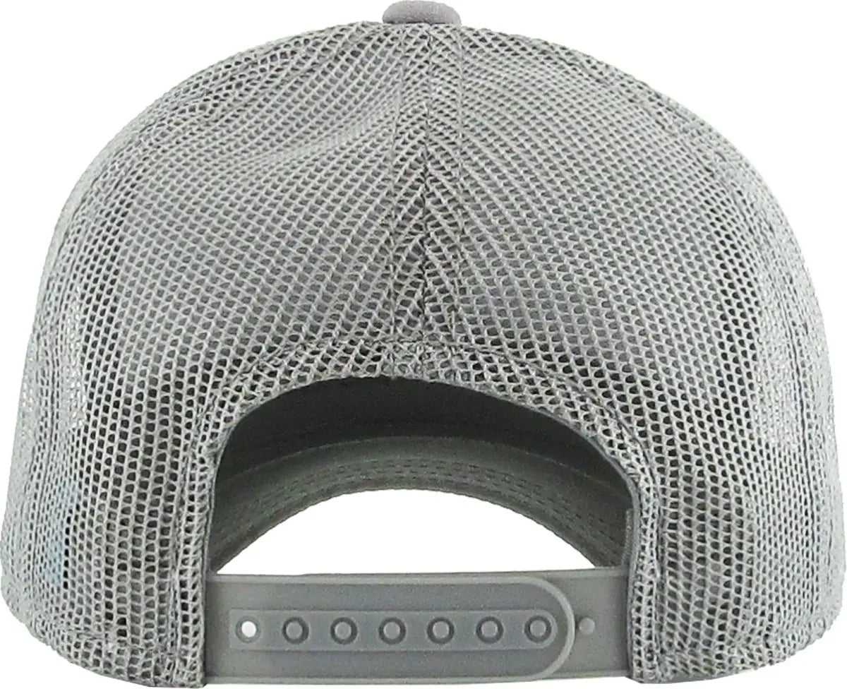 Casquette classique grise à 5 panneaux et dos en filet
