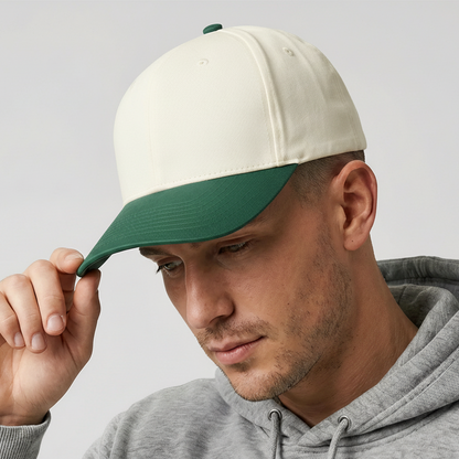 Casquette de baseball blanc cassé et vert