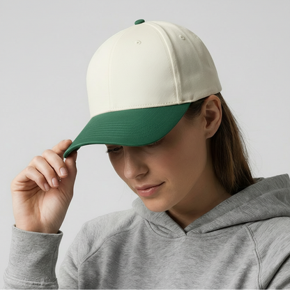 Casquette de baseball blanc cassé et vert