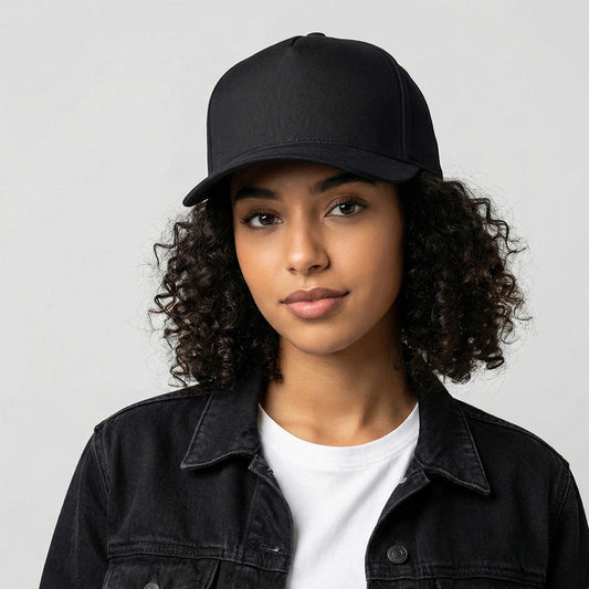 قبعة سوداء بخمسة ألواح مهيكلة