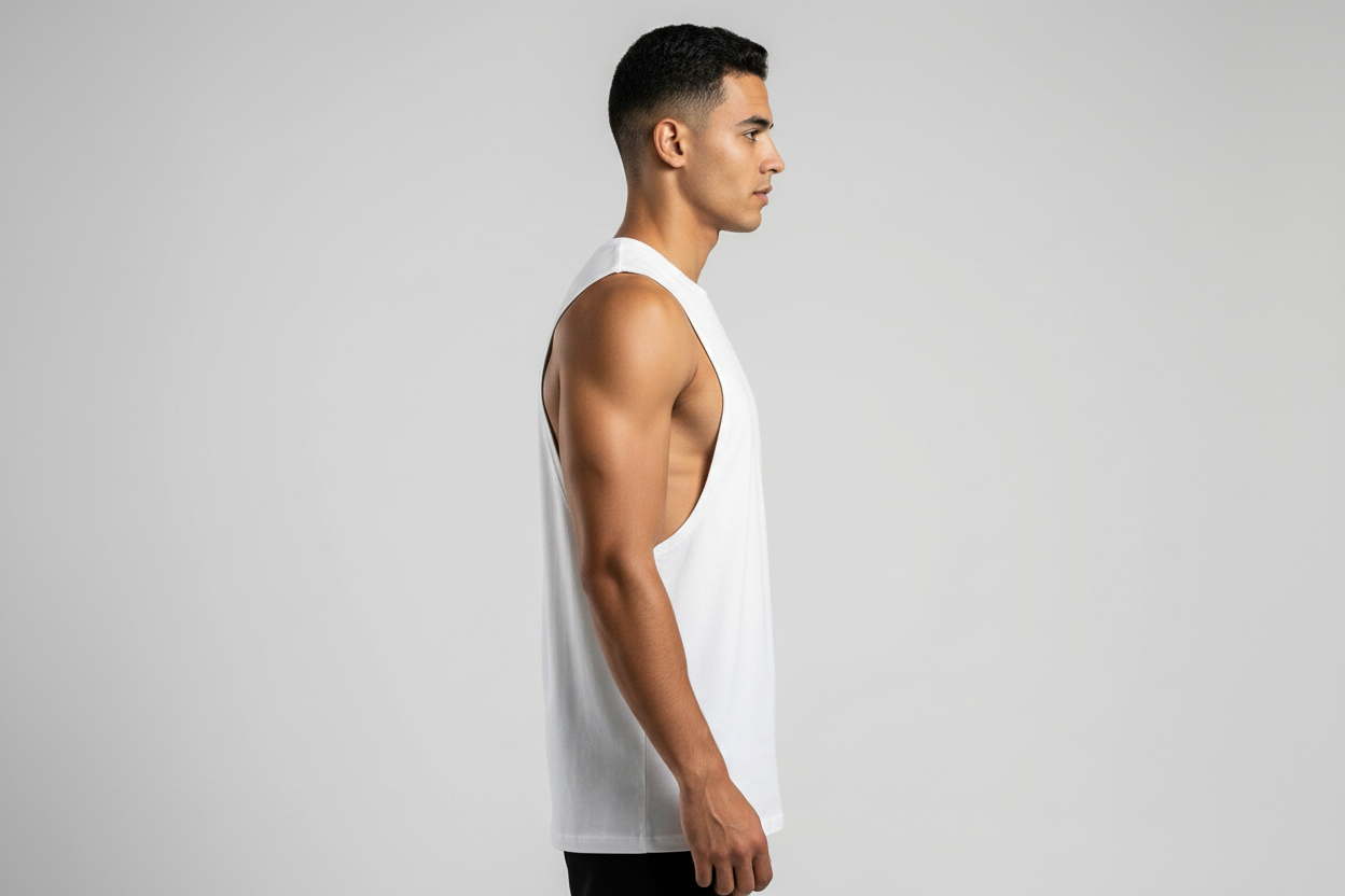 White Sleeveless Gym Muscle Tank