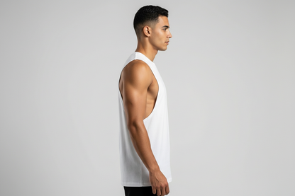 White Sleeveless Gym Muscle Tank