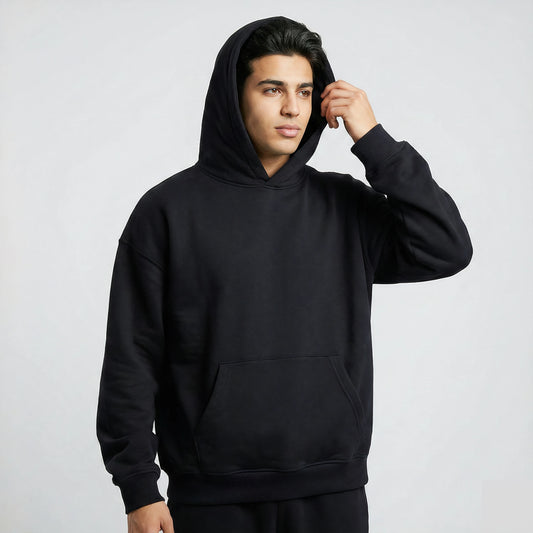 Black Essential Pullover Hoodie