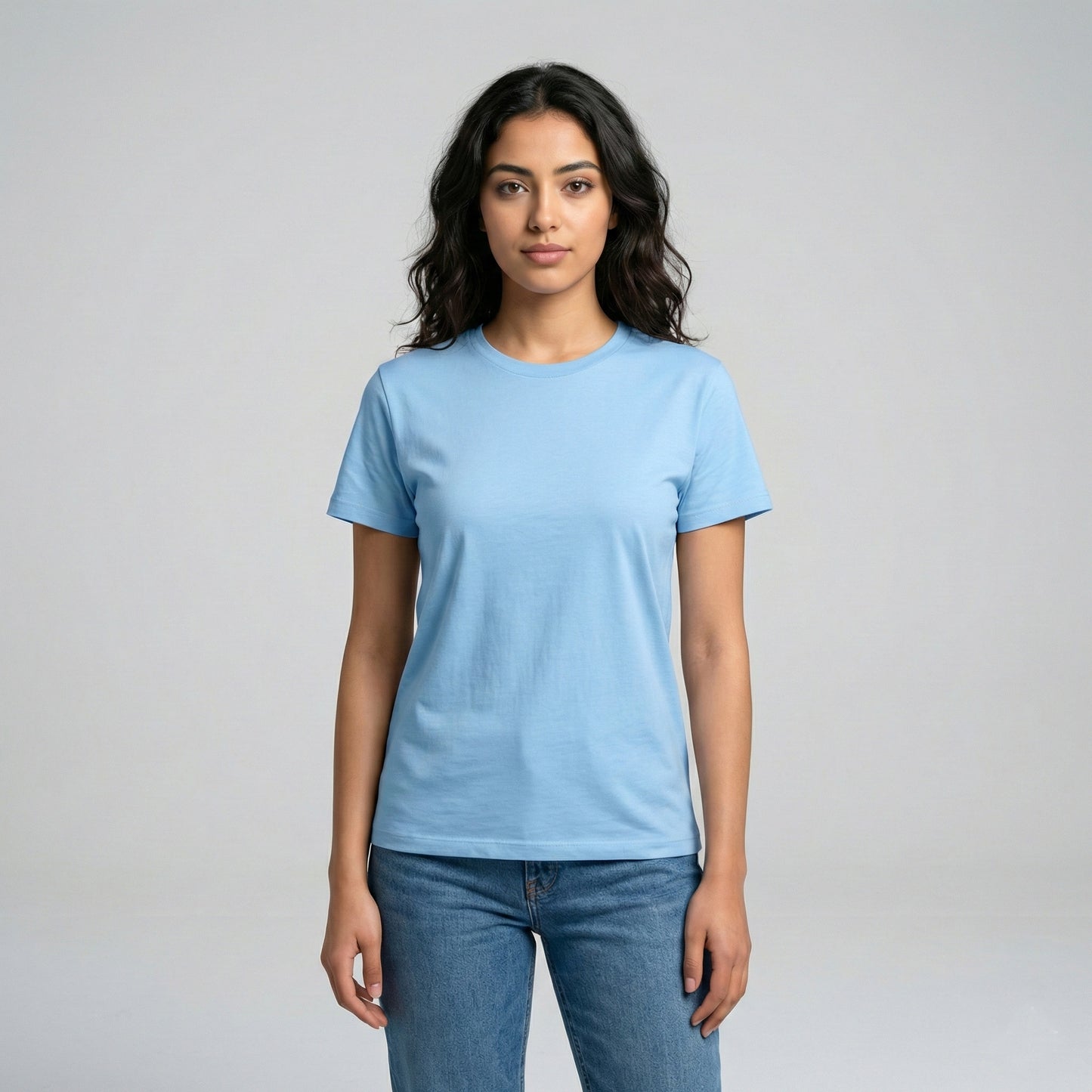 Sky Blue Classic Cotton T-Shirt
