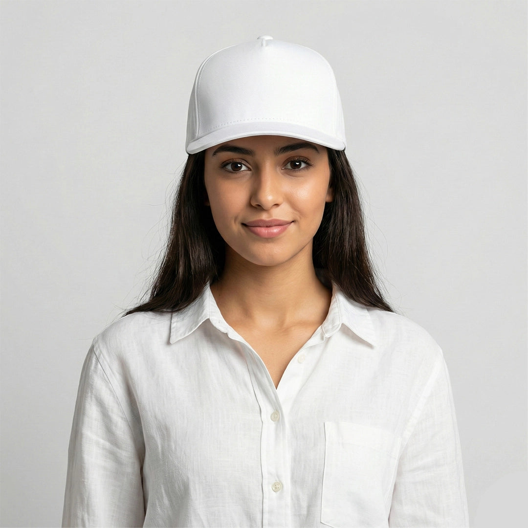 Casquette structurée blanche 5 pans