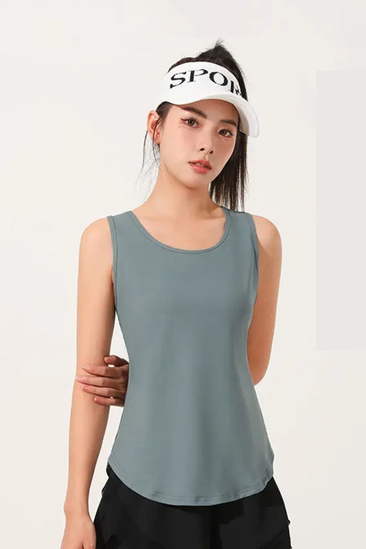 T-shirt de Sport Respirant pour Femme Vert Gris