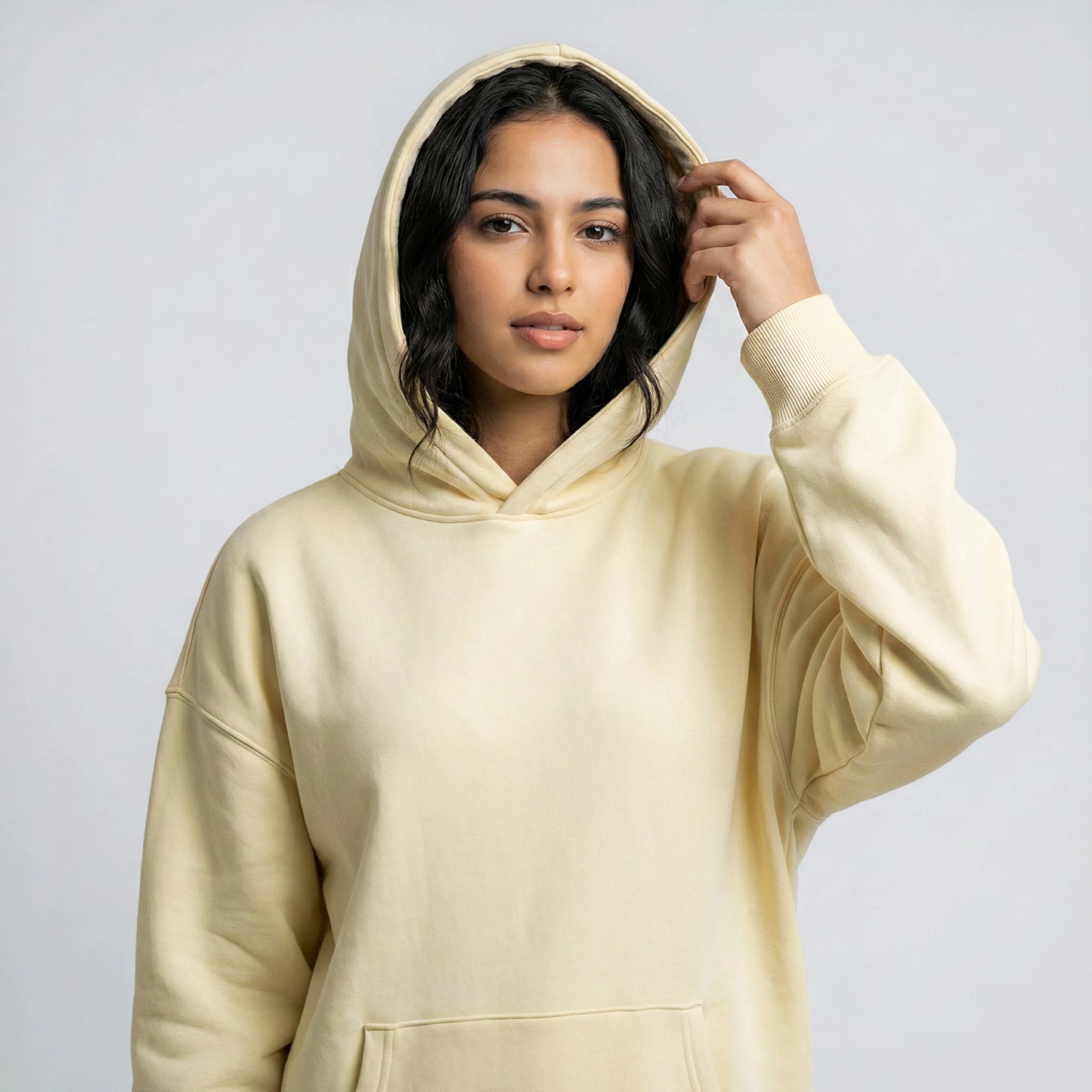 Beige Essential Pullover Hoodie