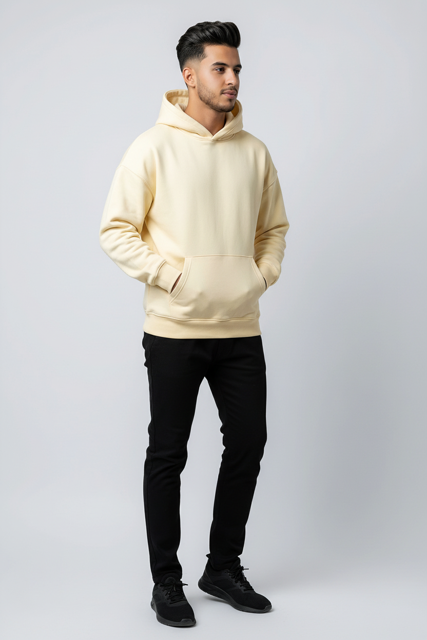Beige Essential Pullover Hoodie