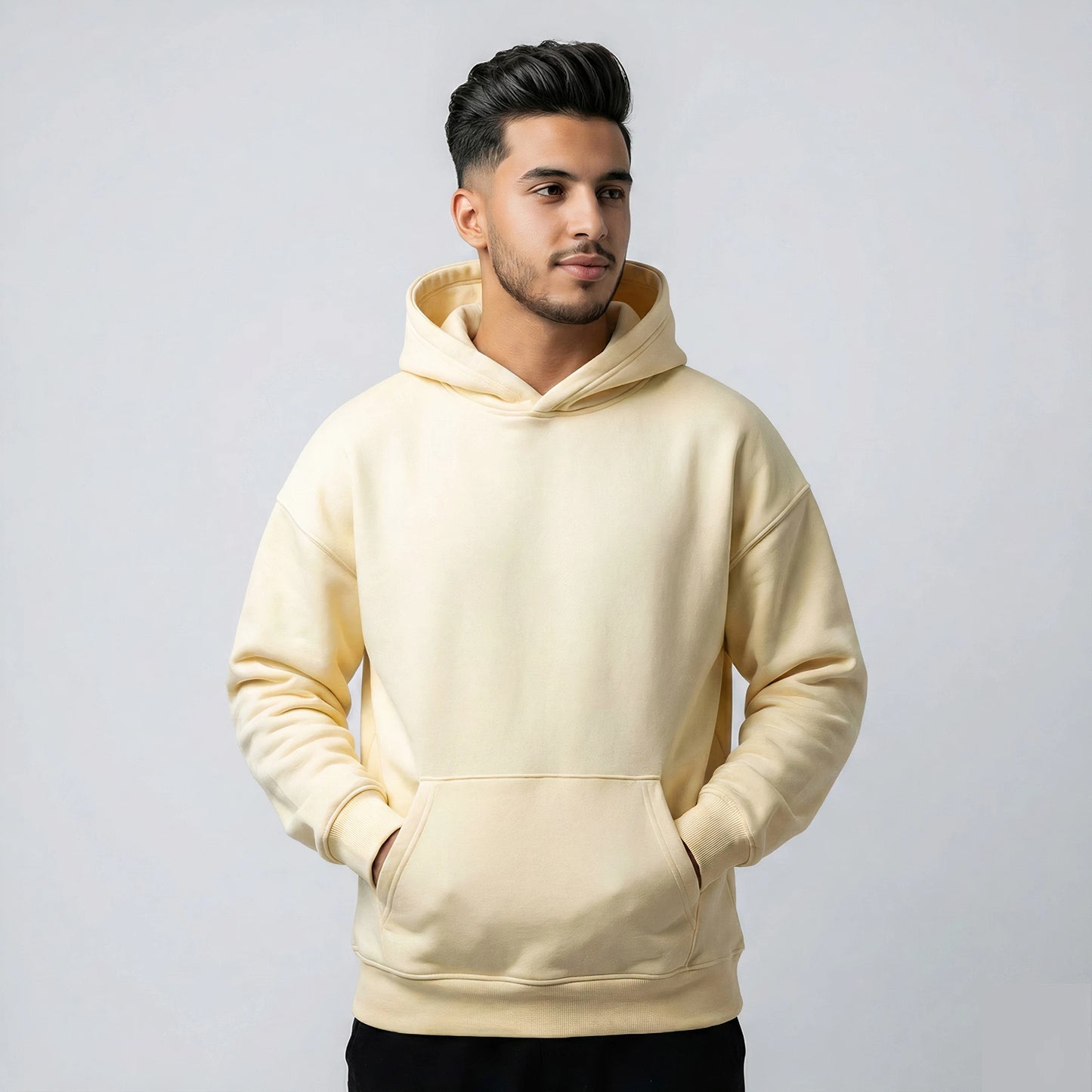 Beige Essential Pullover Hoodie
