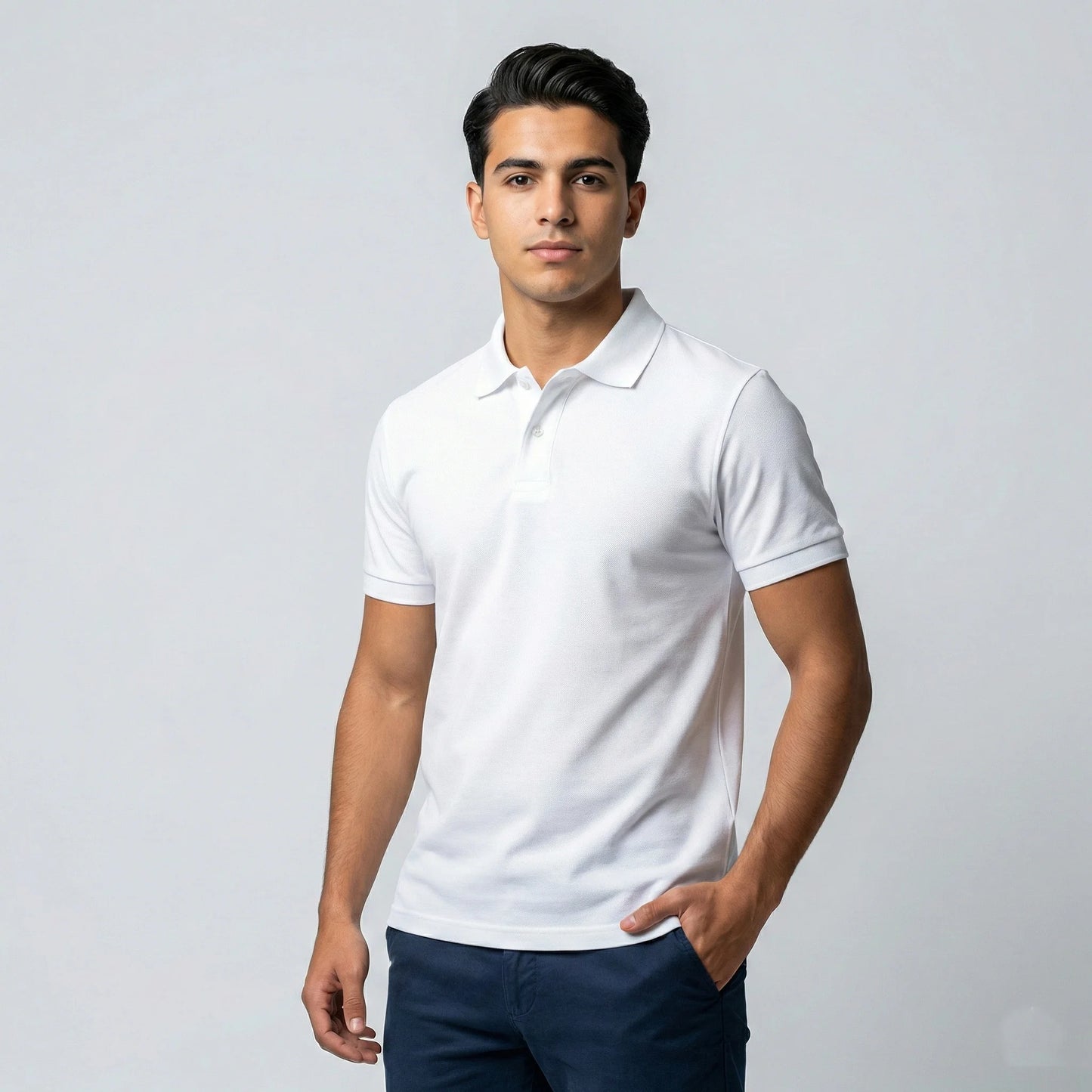 White Classic Polo Top
