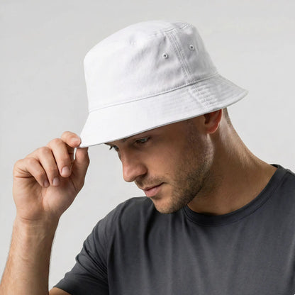 Classic White Cotton Bucket Hat