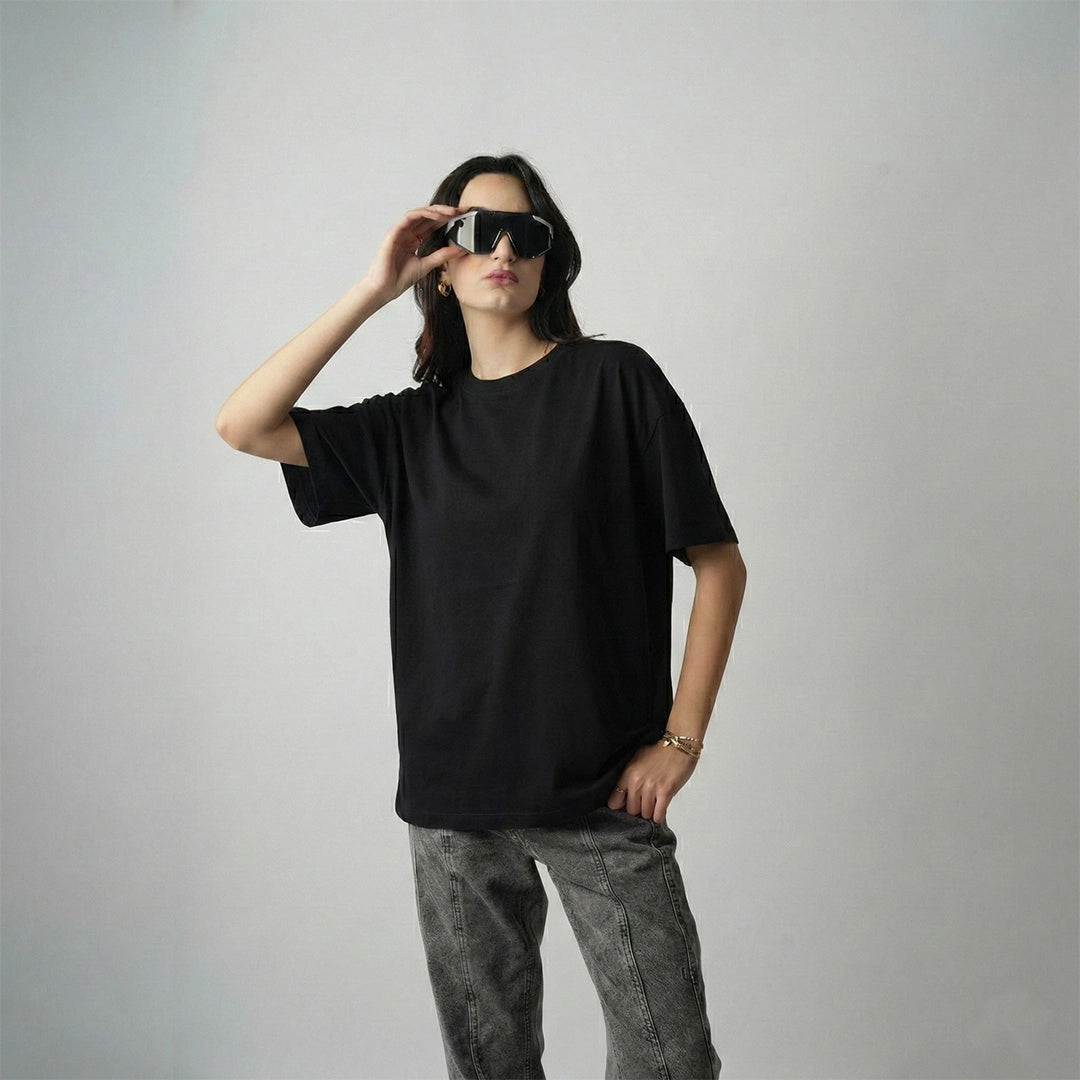 Black Oversized Cotton T-Shirt