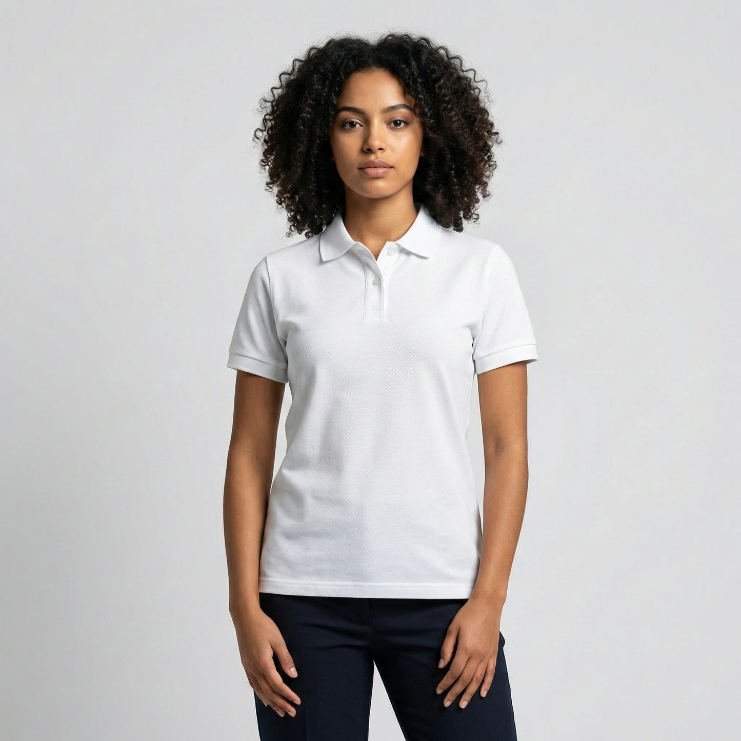 White Classic Polo Top
