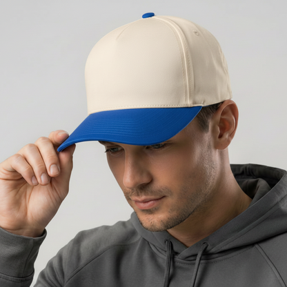 Casquette de baseball de performance blanc cassé et bleu