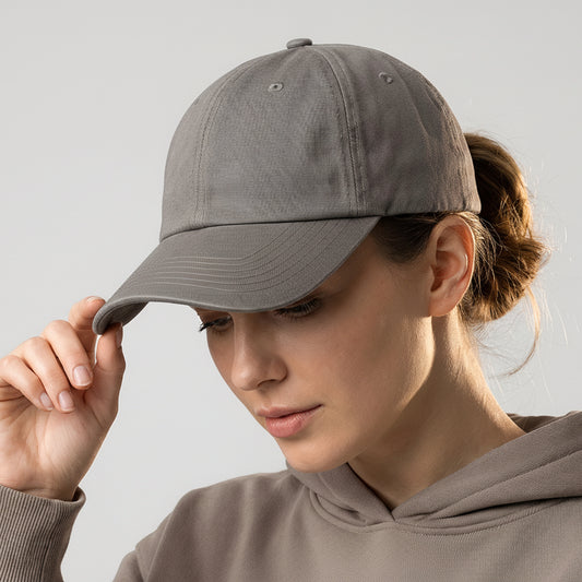 Grey Low Profile Baseball Cap