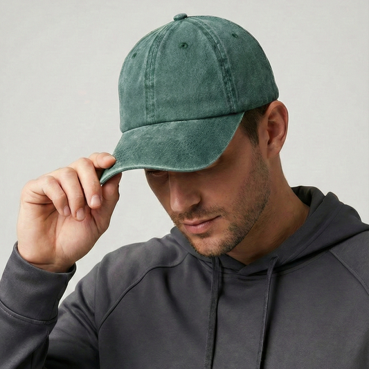قبعة أداء باللون الأخضر الغابوي المغسول