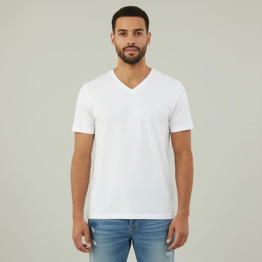 تي شيرت نسائي كلاسيك برقبة V