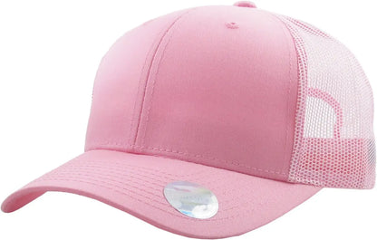 Casquette classique en maille à 6 panneaux, monochrome rose clair